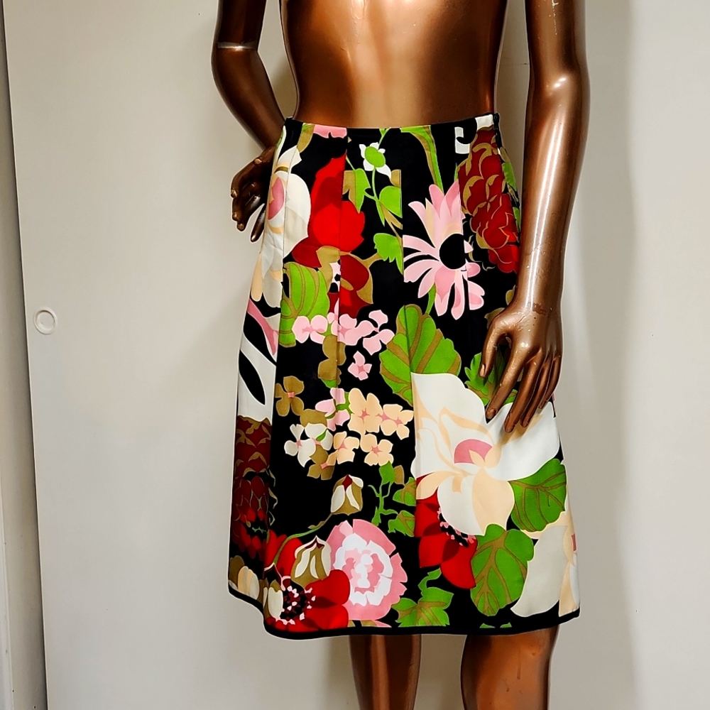 Talbots Big & Bold Floral Skirt Size 10